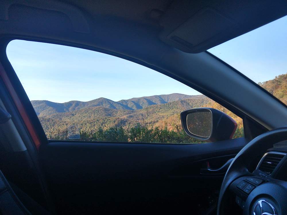 Stony Bald Overlook from car