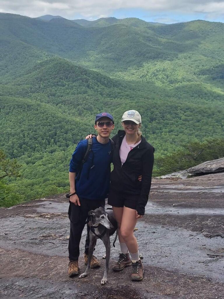 Hikers on Looking Glass Rock