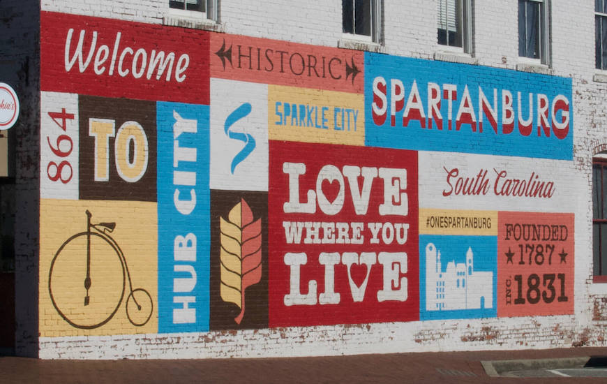 Love Where You Live mural in Spartanburg