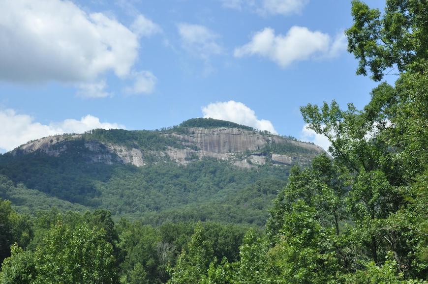 View of the south face of Table Rock Mountain.